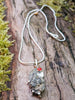 Beach rock and carnelian pendant