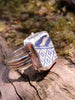 Blue and white sea pottery ring