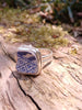 Blue and white sea pottery ring