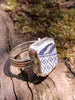 Blue and white sea pottery ring