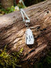 Silver and sea pottery pendant with letters on chunky spiga chain