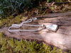 Silver and sea pottery pendant with letters on chunky spiga chain