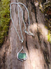 Green Seaglass Pendant on spiga chain