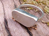 Silver gold and seaglass ring