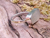 Sterling silver seaglass ring with gold barnacles