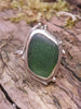 Green seaglass and seaweed ring