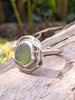 Green Seaglass and Seaweed Ring