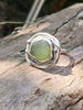 Green Seaglass and Seaweed Ring