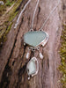 Seaglass and pearl long flapper necklace