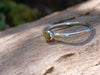 Citrine and Wound Tiny Silver Stacking Rings