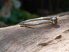 Citrine and Wound Tiny Silver Stacking Rings