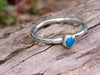 sterling silver and Turquoise slim stacking ring