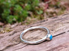 sterling silver and Turquoise slim stacking ring