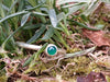 sterling silver and green agate slim stacking ring