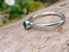 sterling silver and green agate slim stacking ring