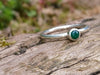 sterling silver and green agate slim stacking ring