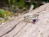 silver, amethyst and gold dot stacking rings