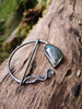 Sterling silver Penannular Pin with Labradorite Leaf