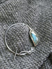 Sterling silver Penannular Pin with Labradorite Leaf