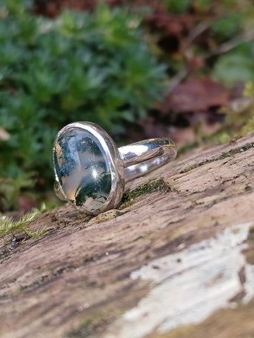 Moss Agate Chunky Ring