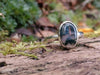 sterling silver and green moss agate ring