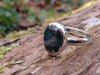 sterling silver and green moss agate ring