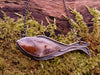 Antiqued silver and Moss Agate necklace stylised fish