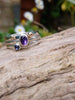 silver, amethyst, iolite and gold dot stacking ring set